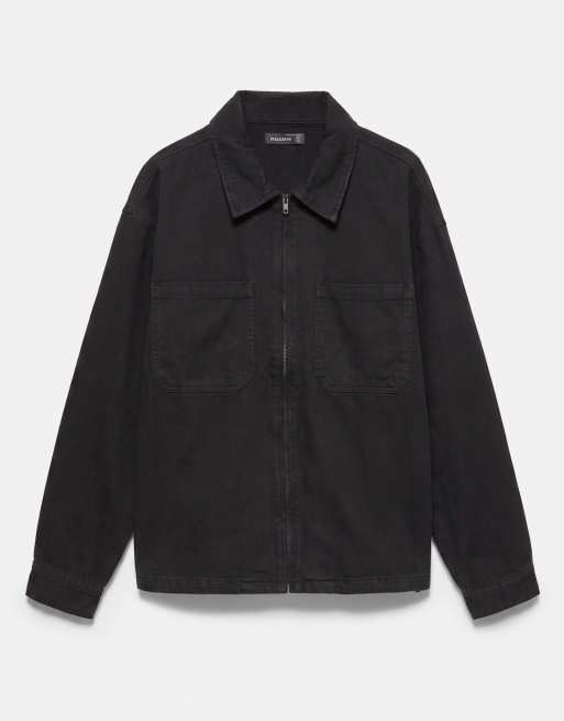 Pull&Bear overshirt con zip nero, 5 di 7