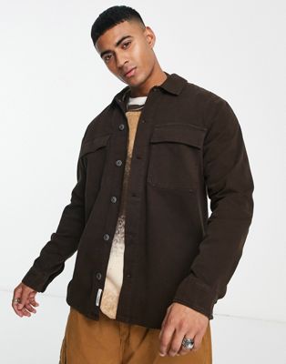 Pull&Bear overshirt in brown