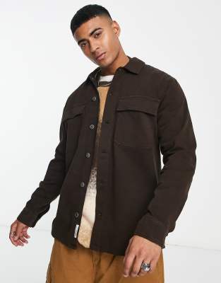 Pull&Bear overshirt in brown