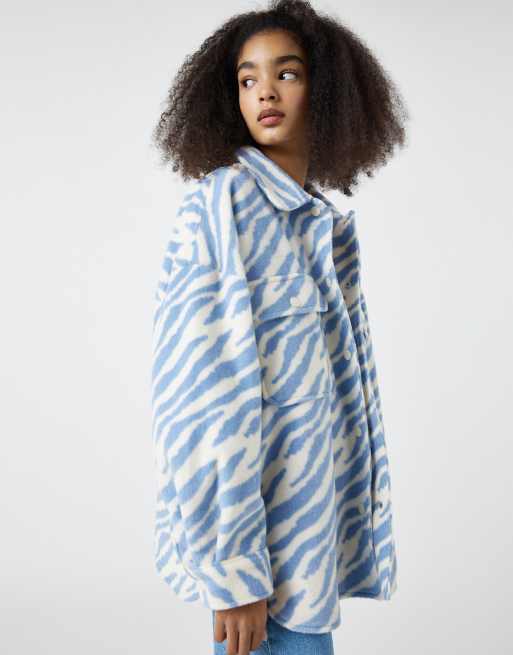 Pull&Bear overshirt shacket in zebra print | ASOS