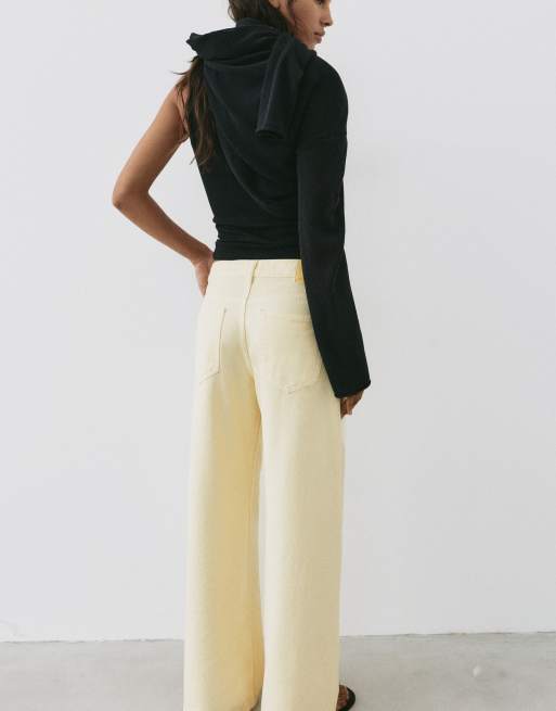 Pull&Bear Oversize Baggy Jeans in Gelb, 5 von 7