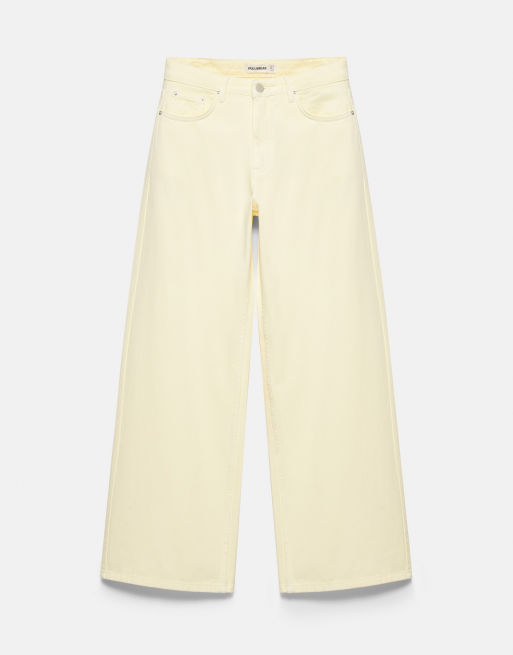 Pull&Bear Oversize Baggy Jeans in Gelb, 6 von 7