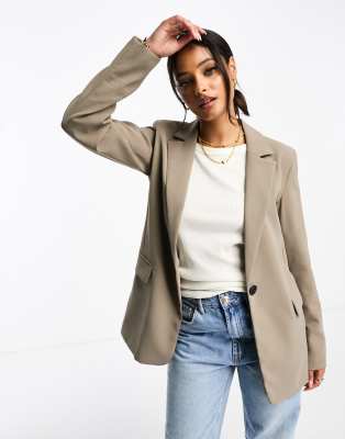 Pull & Bear - Oversize-Blazer in Taupe-Braun-Brown