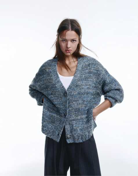 Pull&Bear Oversize cardigan in blue