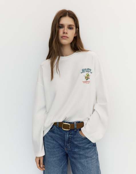 Pull&Bear Oversize gilda graphic t-shirt in ice - view 1