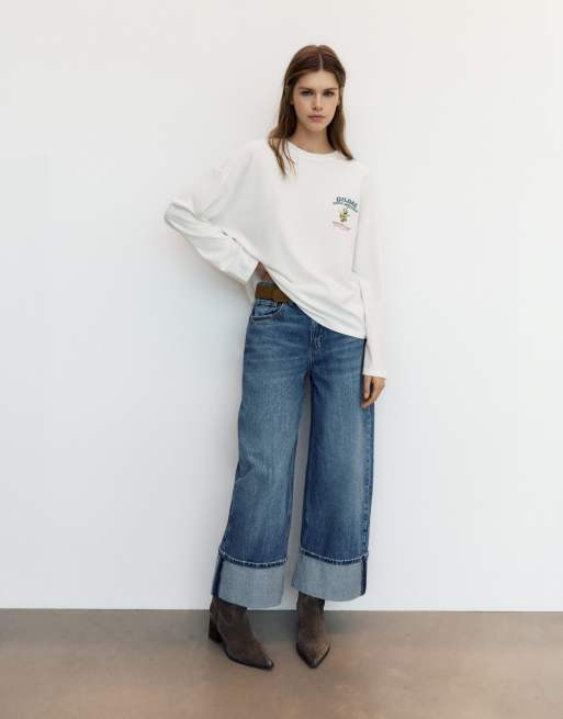 Pull&Bear Oversize gilda graphic t-shirt in ice, 3 of 7