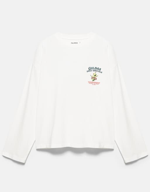 Pull&Bear Oversize gilda graphic t-shirt in ice, 5 of 7
