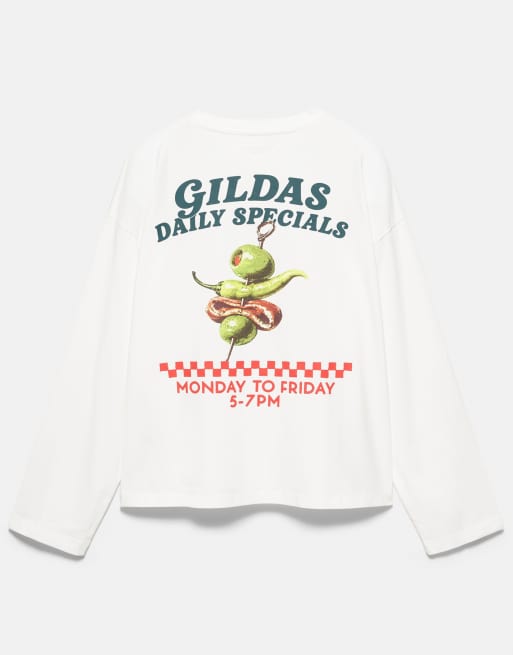 Pull&Bear Oversize gilda graphic t-shirt in ice, 7 of 7