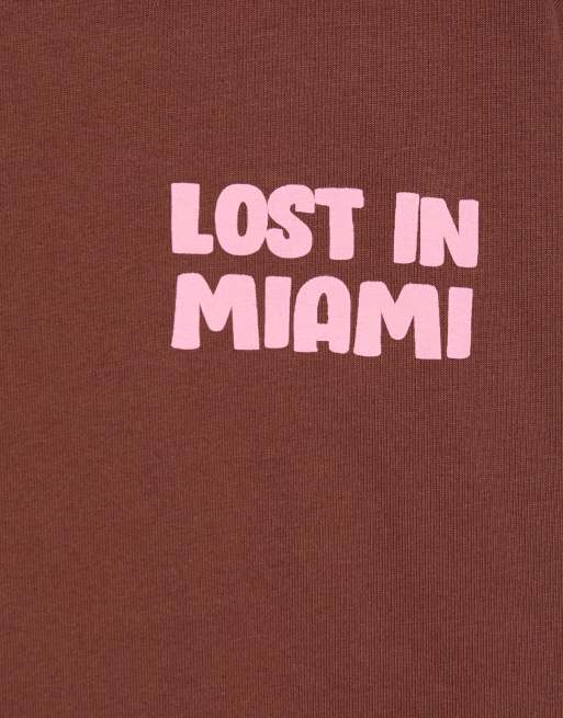 Pull&Bear oversize grafisk t-shirt i brun, 7 av 7