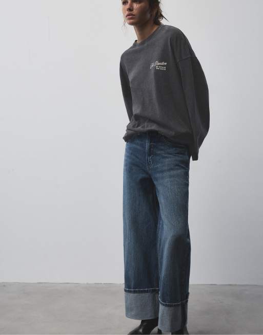 Pull&Bear Oversize graphic t-shirt in black, 5 of 7