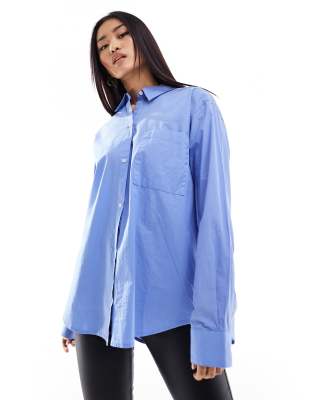 Pull & Bear - Oversize-Hemd in Blau