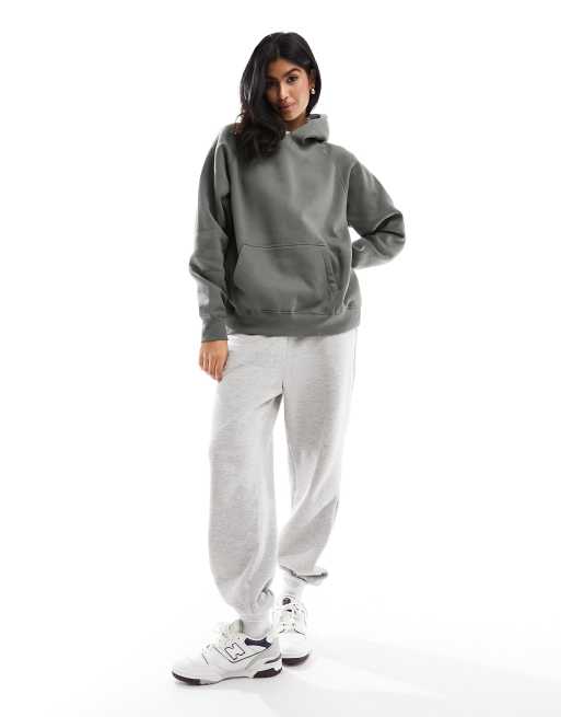 Pull&Bear – Oversize-Kapuzenpullover in Khaki