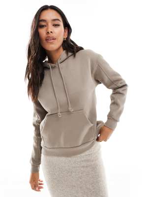 Pull & Bear - Oversize-Kapuzenpullover in Taupe-Braun