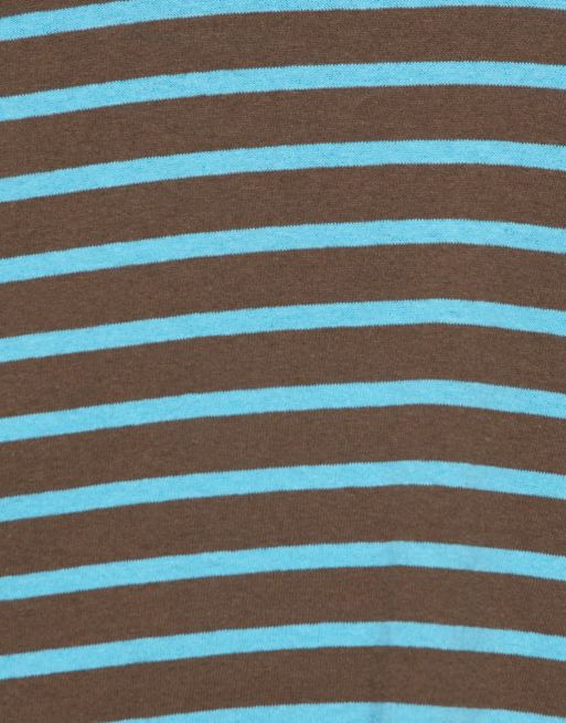 Pull&Bear oversize långärmad randig t-shirt i brun, 7 av 7
