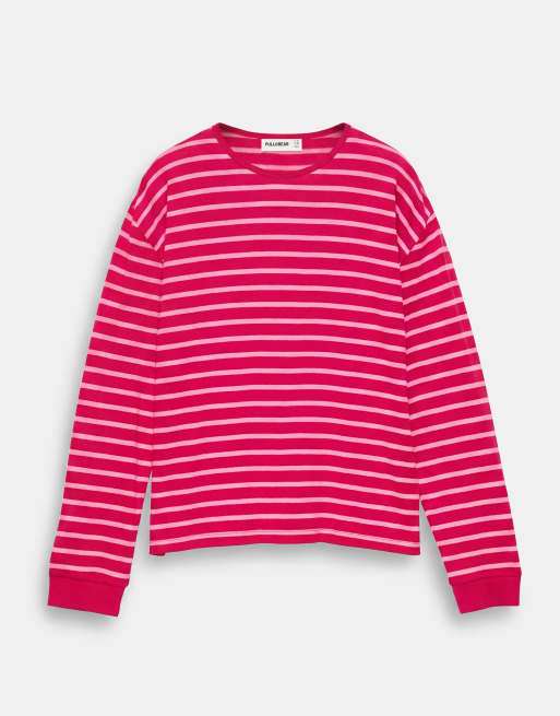 Pull&Bear Oversize long sleeve striped t-shirt in striped, 6 of 7
