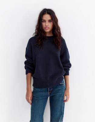 Pull & Bear - Oversize-Pullover in Marineblau