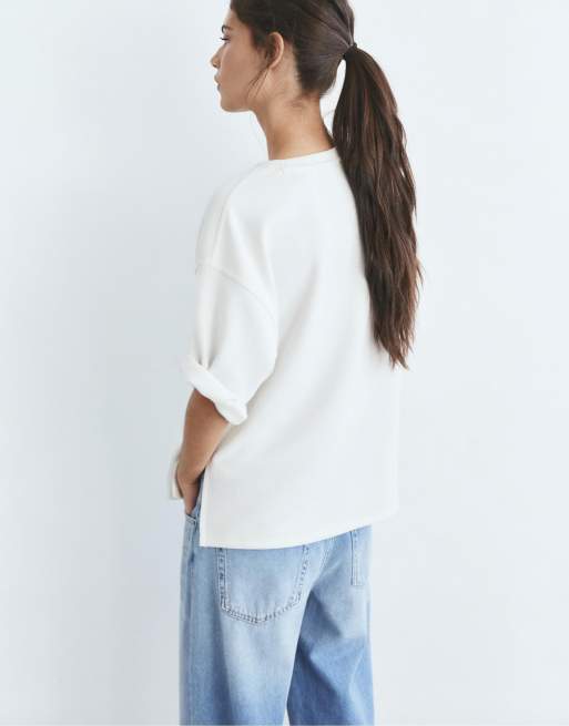 Pull&Bear Oversize short sleeve t-shirt in beige, 2 of 4