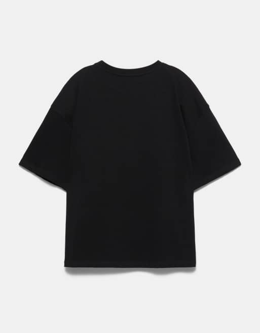 Pull&Bear Oversize short sleeve t-shirt in black, 7 of 7
