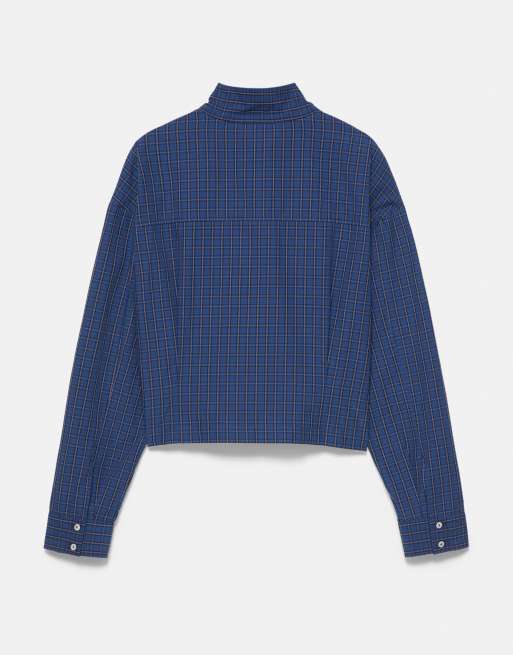 Pull&Bear Oversize skjorte i navy, 6 af 6