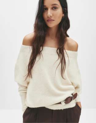 Pull&Bear Oversize soft knit sweater in beige | ASOS
