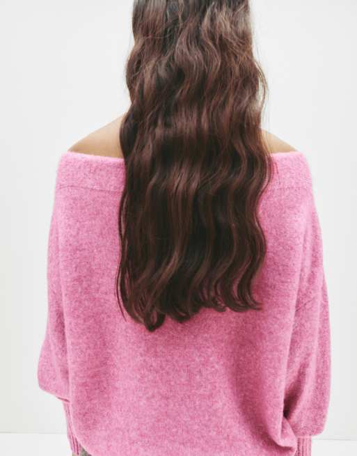 Pull&Bear Oversize soft knit sweater in pink ASOS