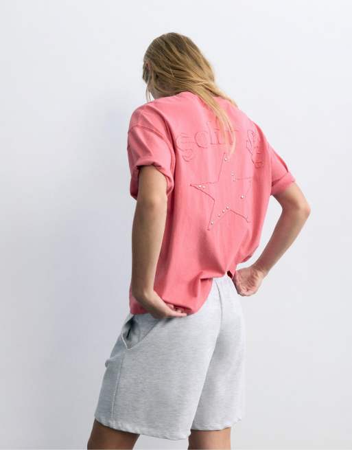 Pull&Bear Oversize Soho Street Grafik-T-Shirt in Pink, 2 von 7