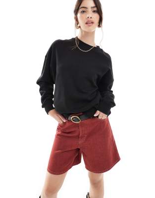 Pull & Bear - Oversize-Sweatshirt in Schwarz