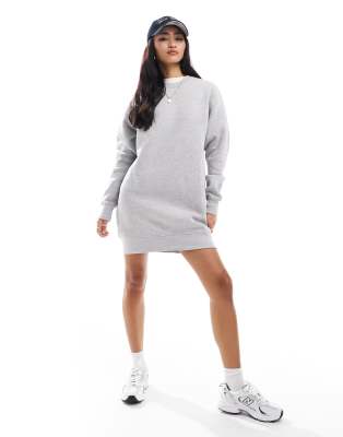 Pull & Bear - Oversize-Sweatshirt-Kleid in Grau