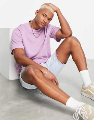 Pull&Bear – Oversize-T-Shirt in Flieder