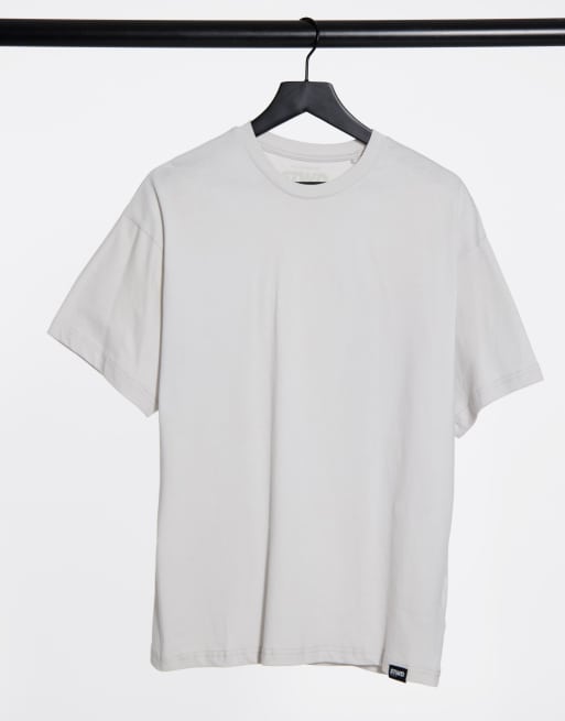 Pull&Bear – Oversize-T-Shirt in Hellgrau