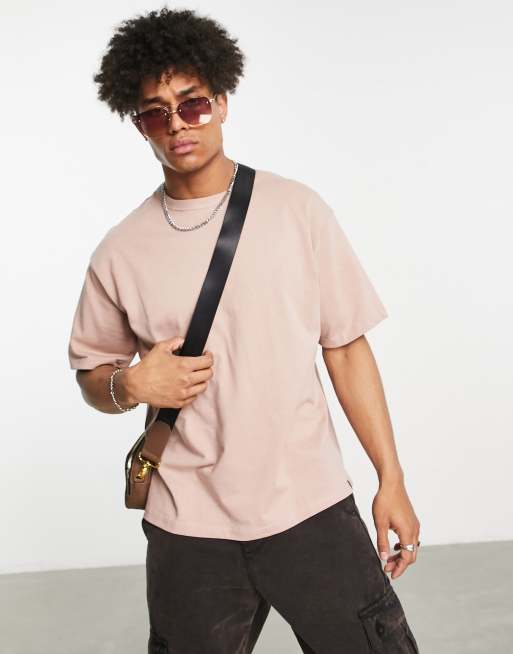 Pull&Bear – Oversize T-Shirt in Hellrosa