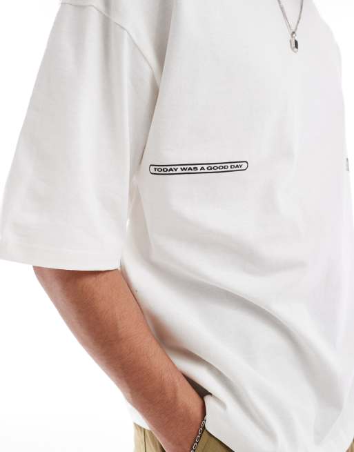 Pull&Bear – Oversize-T-Shirt in Weiß mit Ice-Cube-Rückengrafik, 4 von 4