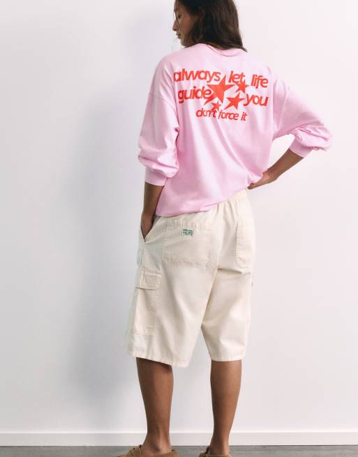 Pull&Bear oversize t-shirt med stjärngrafik i rosa, 5 av 7