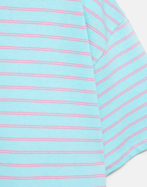Pull&Bear Oversize T-Shirt mit kurzen Ärmeln in Hellblau, 6 von 7