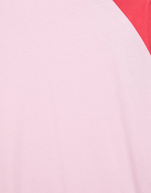 Pull&Bear Oversize-T-Shirt mit Raglanärmeln in Pink, 7 von 7