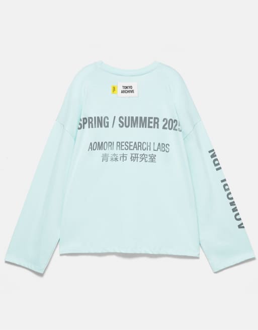 Pull&Bear Oversize tokyo graphic t-shirt in turquoise, 7 of 7