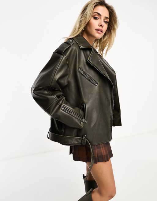 Biker jacket pull and bear cheap