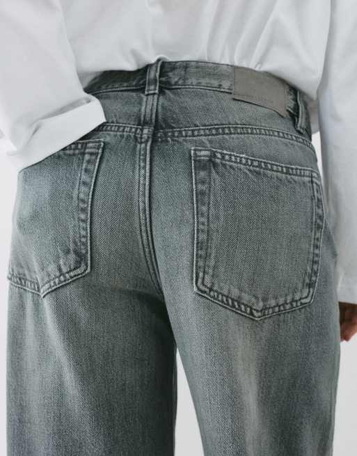 Pull&Bear oversized baggy jeans in parelgrijs, 3 van 7