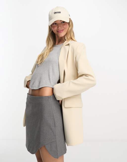 Pull&Bear - Oversized blazer i beige