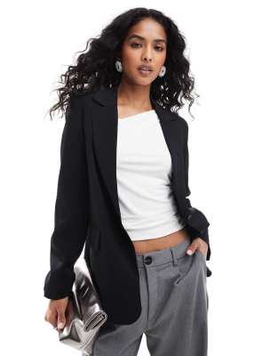 Pull & Bear Oversized Blazer In Black