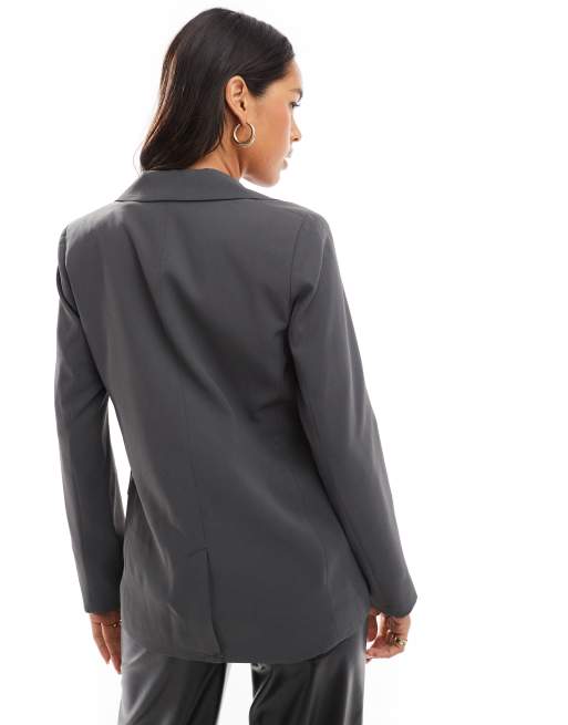 Pull&Bear oversized blazer in grey, 2 of 4
