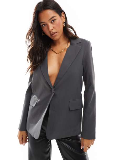 Pull&Bear - Oversized blazer in grijs - view 1