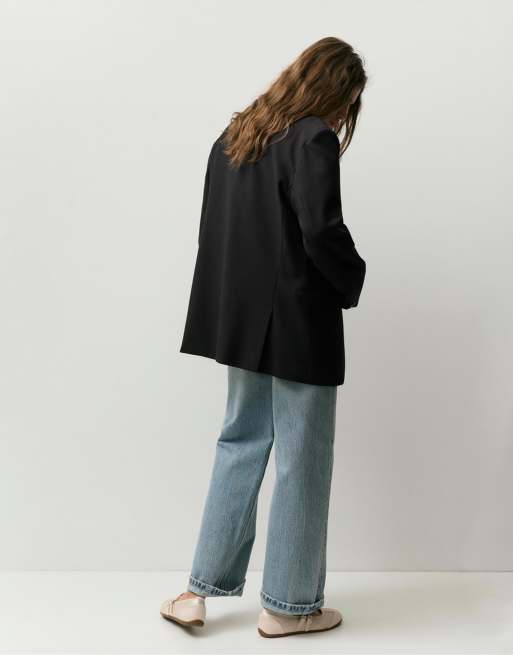 Pull&Bear - Oversized blazer in zwart, 4 van 4