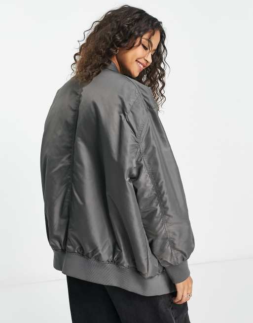 Pull&Bear oversized bomber jacket |