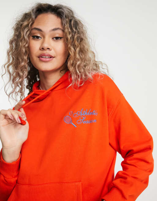 Pull&Bear oversized California tennis hoodie in red