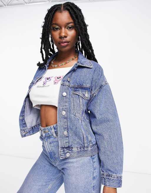 Pull and bear shop boyfriend denim jacket