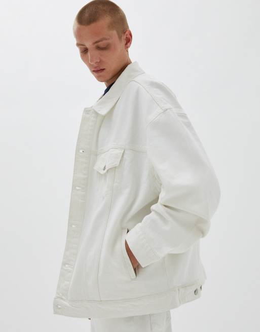 White oversized outlet jean jacket