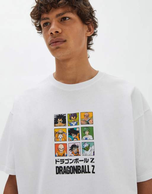 Pull Bear oversized Dragonball Z t shirt with back print in white