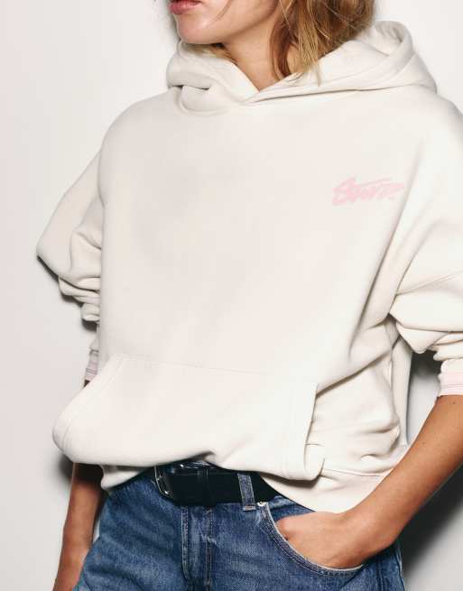 Pull&Bear Oversized graphic hoodie in ice, 3 of 7