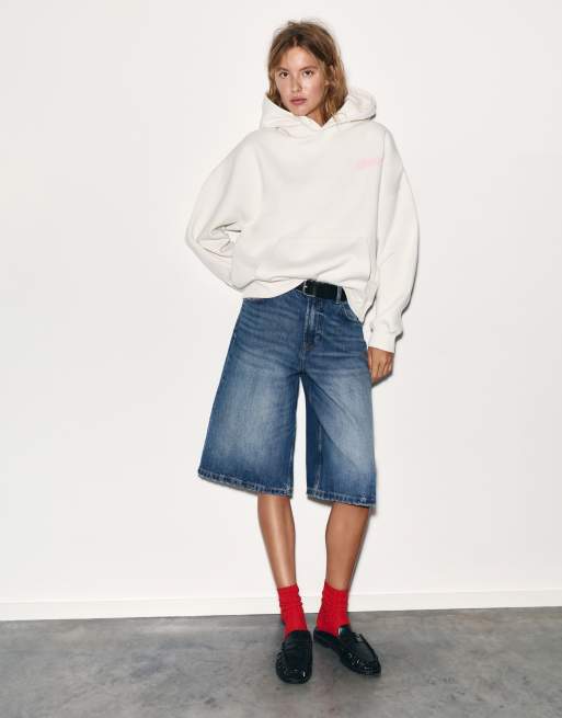 Pull&Bear Oversized graphic hoodie in ice, 4 of 7